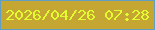 文字の大きさ：1、枠の色：619fc2、背景の色：c6a632、文字の色：e3fc32 無料ブログパーツのブログ時計