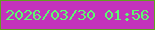 文字の大きさ：4、枠の色：61a120、背景の色：c332bc、文字の色：5efa70 無料ブログパーツのブログ時計