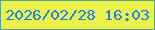 文字の大きさ：4、枠の色：61a180、背景の色：edf24a、文字の色：1c82fb 無料ブログパーツのブログ時計