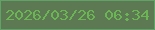文字の大きさ：1、枠の色：61a267、背景の色：5d7954、文字の色：6cb555 無料ブログパーツのブログ時計