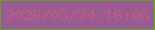文字の大きさ：4、枠の色：61a526、背景の色：995b91、文字の色：bf5b7d 無料ブログパーツのブログ時計