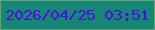 文字の大きさ：5、枠の色：61a679、背景の色：178677、文字の色：4b0ee2 無料ブログパーツのブログ時計