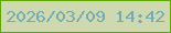 文字の大きさ：4、枠の色：61a704、背景の色：cfd9b0、文字の色：77abb2 無料ブログパーツのブログ時計