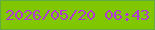 文字の大きさ：1、枠の色：61ab41、背景の色：80c601、文字の色：af39d1 無料ブログパーツのブログ時計