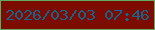 文字の大きさ：2、枠の色：61ab64、背景の色：7c0b00、文字の色：18638b 無料ブログパーツのブログ時計