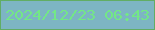 文字の大きさ：1、枠の色：61ad64、背景の色：7db5c3、文字の色：73e786 無料ブログパーツのブログ時計