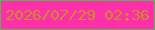 文字の大きさ：2、枠の色：61b056、背景の色：fe30a9、文字の色：c98c2a 無料ブログパーツのブログ時計
