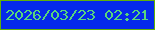 文字の大きさ：3、枠の色：61b107、背景の色：0529eb、文字の色：58d67b 無料ブログパーツのブログ時計