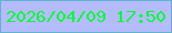 文字の大きさ：4、枠の色：61b3cb、背景の色：b4bcfe、文字の色：01fc39 無料ブログパーツのブログ時計