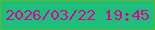 文字の大きさ：2、枠の色：61b62a、背景の色：1ebe7c、文字の色：da0499 無料ブログパーツのブログ時計