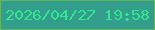 文字の大きさ：5、枠の色：61b760、背景の色：349e8d、文字の色：33e792 無料ブログパーツのブログ時計