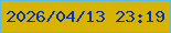 文字の大きさ：3、枠の色：61b9dc、背景の色：d8b401、文字の色：0332ad 無料ブログパーツのブログ時計