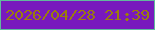 文字の大きさ：5、枠の色：61ba9d、背景の色：781abd、文字の色：9b7d0c 無料ブログパーツのブログ時計