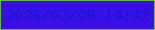 文字の大きさ：5、枠の色：61bc3b、背景の色：3a0ee7、文字の色：1417cd 無料ブログパーツのブログ時計