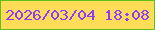 文字の大きさ：4、枠の色：61bf19、背景の色：fddc58、文字の色：8f3cfe 無料ブログパーツのブログ時計