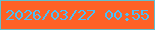 文字の大きさ：2、枠の色：61bfce、背景の色：fe6126、文字の色：49bff8 無料ブログパーツのブログ時計