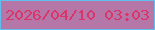 文字の大きさ：5、枠の色：61bfef、背景の色：b576a8、文字の色：d8356b 無料ブログパーツのブログ時計