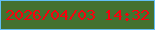 文字の大きさ：5、枠の色：61bff5、背景の色：44712f、文字の色：f9010e 無料ブログパーツのブログ時計