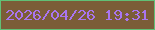 文字の大きさ：5、枠の色：61c076、背景の色：7b5d38、文字の色：a975f0 無料ブログパーツのブログ時計
