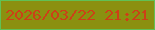 文字の大きさ：5、枠の色：61c155、背景の色：8b9010、文字の色：cc4017 無料ブログパーツのブログ時計