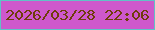文字の大きさ：5、枠の色：61c1c6、背景の色：ce58cc、文字の色：6f3d0a 無料ブログパーツのブログ時計