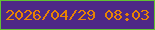 文字の大きさ：1、枠の色：61c232、背景の色：4e2886、文字の色：e88304 無料ブログパーツのブログ時計