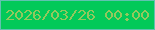文字の大きさ：2、枠の色：61c2b0、背景の色：03c959、文字の色：93c85d 無料ブログパーツのブログ時計
