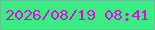 文字の大きさ：5、枠の色：61c39a、背景の色：3bec83、文字の色：d812da 無料ブログパーツのブログ時計