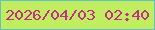 文字の大きさ：4、枠の色：61c3c2、背景の色：c0ee60、文字の色：c03184 無料ブログパーツのブログ時計