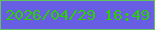 文字の大きさ：4、枠の色：61c45b、背景の色：675ee3、文字の色：2ece03 無料ブログパーツのブログ時計