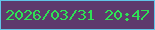 文字の大きさ：5、枠の色：61c5e8、背景の色：5e3a6d、文字の色：2fe155 無料ブログパーツのブログ時計