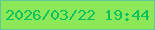 文字の大きさ：5、枠の色：61c89a、背景の色：8ce759、文字の色：09c15d 無料ブログパーツのブログ時計