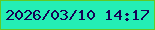 文字の大きさ：3、枠の色：61c925、背景の色：24eeb5、文字の色：150156 無料ブログパーツのブログ時計