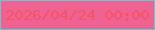文字の大きさ：1、枠の色：61c9cf、背景の色：ef6292、文字の色：f45365 無料ブログパーツのブログ時計