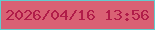 文字の大きさ：5、枠の色：61cdce、背景の色：d96174、文字の色：b11c49 無料ブログパーツのブログ時計