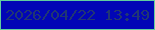 文字の大きさ：1、枠の色：61cf9e、背景の色：0106b6、文字の色：203674 無料ブログパーツのブログ時計