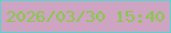 文字の大きさ：1、枠の色：61cfcc、背景の色：cfa4c2、文字の色：84ca44 無料ブログパーツのブログ時計