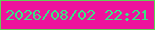 文字の大きさ：2、枠の色：61d155、背景の色：ed139c、文字の色：38e586 無料ブログパーツのブログ時計