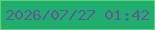 文字の大きさ：2、枠の色：61d171、背景の色：1eaf6f、文字の色：625799 無料ブログパーツのブログ時計