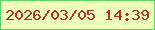 文字の大きさ：3、枠の色：61d266、背景の色：edffba、文字の色：bf2c2b 無料ブログパーツのブログ時計