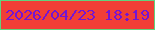 文字の大きさ：3、枠の色：61d27d、背景の色：f13e36、文字の色：7415d3 無料ブログパーツのブログ時計