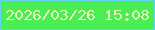 文字の大きさ：1、枠の色：61d2f5、背景の色：49ee53、文字の色：e7f8bd 無料ブログパーツのブログ時計