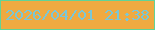 文字の大きさ：4、枠の色：61d397、背景の色：efaa41、文字の色：7ac7d7 無料ブログパーツのブログ時計