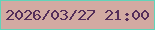 文字の大きさ：4、枠の色：61d4b9、背景の色：d2aaa2、文字の色：552e59 無料ブログパーツのブログ時計