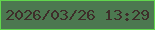 文字の大きさ：5、枠の色：61d64d、背景の色：4c7850、文字の色：3e2d2a 無料ブログパーツのブログ時計