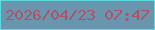 文字の大きさ：2、枠の色：61d8db、背景の色：6a95ae、文字の色：aa5465 無料ブログパーツのブログ時計