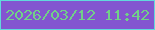 文字の大きさ：2、枠の色：61d8dc、背景の色：8355d0、文字の色：71d088 無料ブログパーツのブログ時計