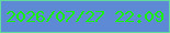 文字の大きさ：4、枠の色：61dc9c、背景の色：5e89d5、文字の色：18f10c 無料ブログパーツのブログ時計