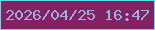 文字の大きさ：4、枠の色：61dcea、背景の色：832262、文字の色：9daedf 無料ブログパーツのブログ時計