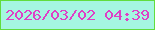 文字の大きさ：1、枠の色：61dd3d、背景の色：a5f6e1、文字の色：df3fc6 無料ブログパーツのブログ時計